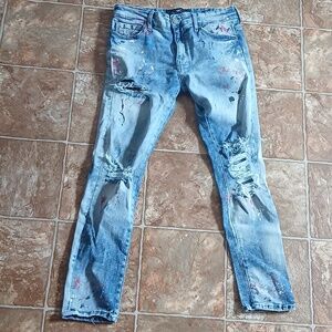 GUC Jordan Craig Legacy Edition Distressed Paint-Splatter Jeans size 30/32
